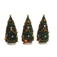 Christmas Tree with Flashing Lights, 3 pieces, Adapter Ready- h15cm